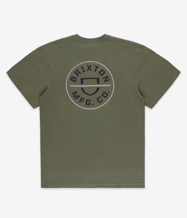 Brixton Crest II T-Shirt (olive surplus washed navy sand)