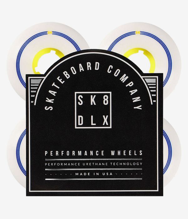 skatedeluxe Retro Conical Rollen (white yellow) 54mm 100A 4er Pack