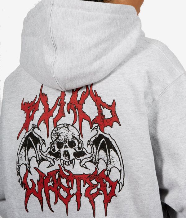 Wasted Paris Bones Felpa Hoodie con zip (ash grey)