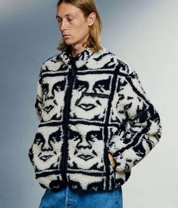 Obey Repeated Icon Sherpa Kurtka (black multi)