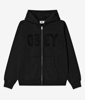Obey Hybrid Faded Zip-Hoodie (digital black faded wash)