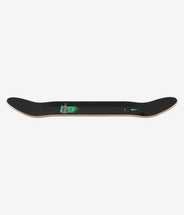 Creature Worthington Terror Sight Pro 8,75"-Skateboard-Deck, Profilansicht in voller Länge, die die Konkavität sowie die nach oben gebogene Nose und das Tail zeigt; Deckoberfläche schwarz mit sichtbaren Holzkanten. Klares Studiofoto; weißer Hintergrund.