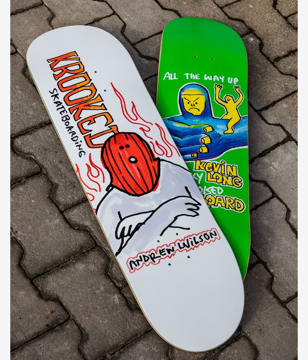 Krooked Wilson Fire Mask 8.75" Skateboard Deck (white)