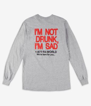 Fucking Awesome Drunk And Sad Longues Manches (heather grey)
