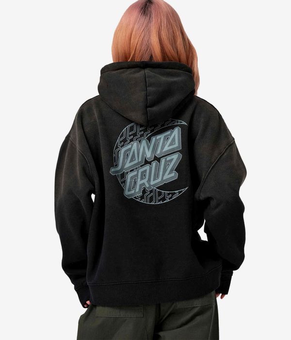 Santa Cruz Imprint Moon Dot Felpa Hoodie women (black wash)