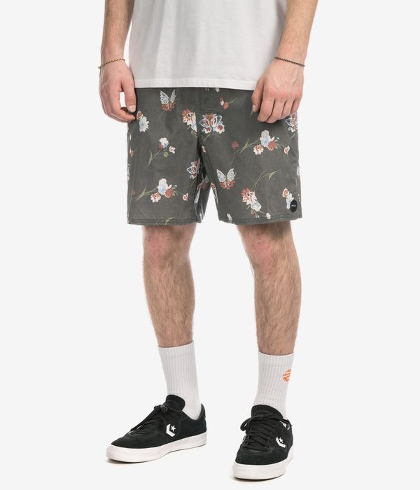 RVCA Barnes Elastic 17 Boardshorts (black floral print)