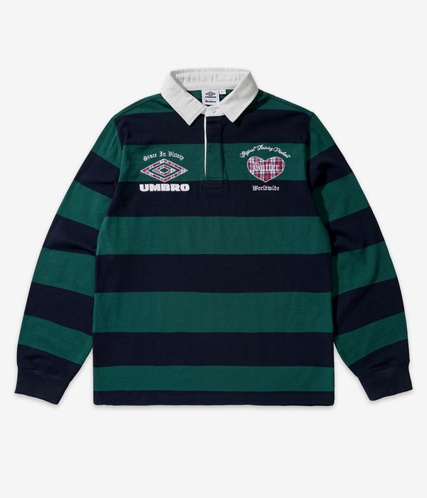 Butter Goods x Umbro Victory Rugby Polo Sweatshirt (navy forest)