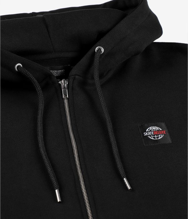 skatedeluxe World Patch Organic Zip-Sweatshirt avec capuchon (black)