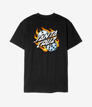 Santa Cruz Flaming Dice Dot Chest T-Shirt (black)