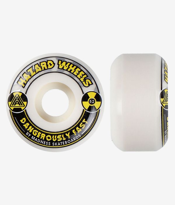 Madness Hazard Alarm Conical Ruote (white yellow) 52mm 101A pacco da 4