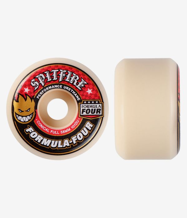 Shop Spitfire Formula Four Conical Full Wheels (natural red) 58mm