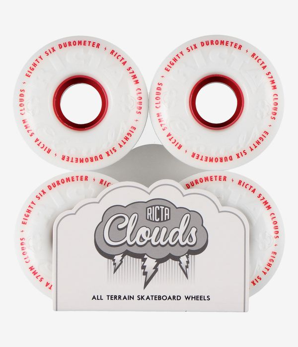 Ricta Clouds Wielen (white red) 57mm 86A 4 Pack