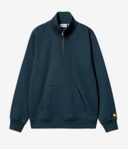 Carhartt WIP Chase Neck Zip Sweatshirt (duck blue gold)