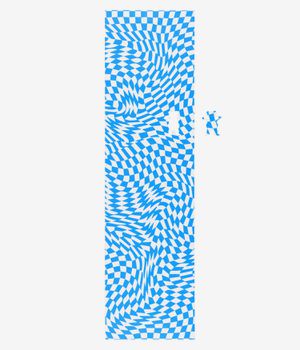 Grizzly Trippy Checkerboard 9" Griptape (blue white)
