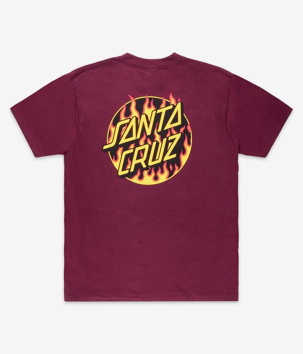 Thrasher x Santa Cruz Flame Dot T-Shirty (burgundy)