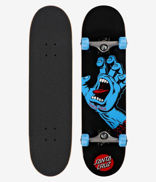 Santa Cruz Screaming Hand 8" Complete-Skateboard (black blue)