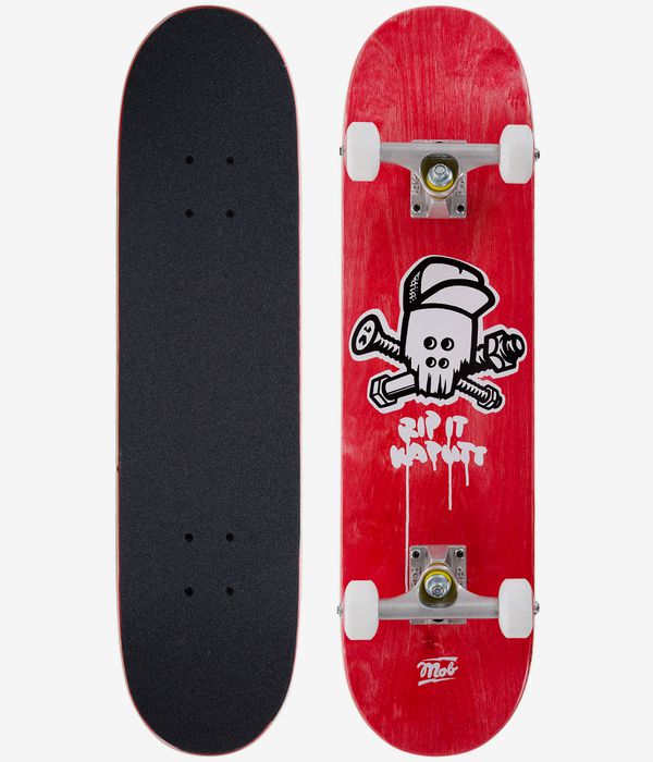MOB Team Skull Mini 7.25" Complete-Skateboard (red)