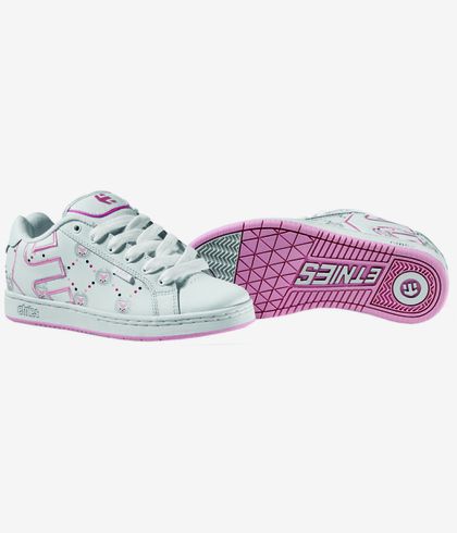 pink and white etnies