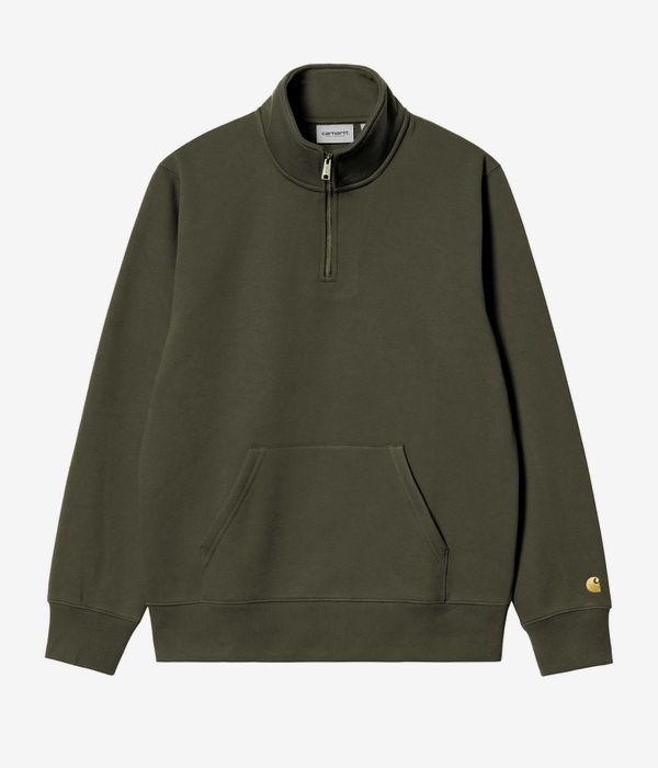 Carhartt WIP Chase Neck Zip Sweatshirt (olive gold)