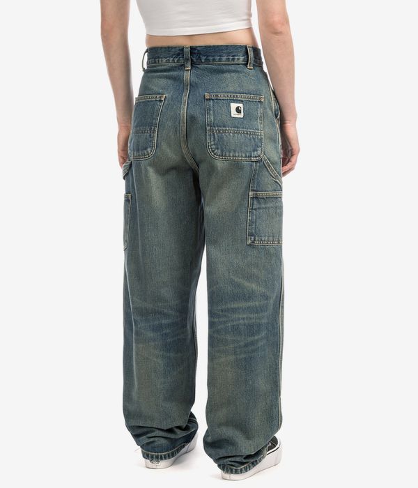 Carhartt WIP W' Brandon Double Knee Pant Smith Jeans women (blue worn used wash)