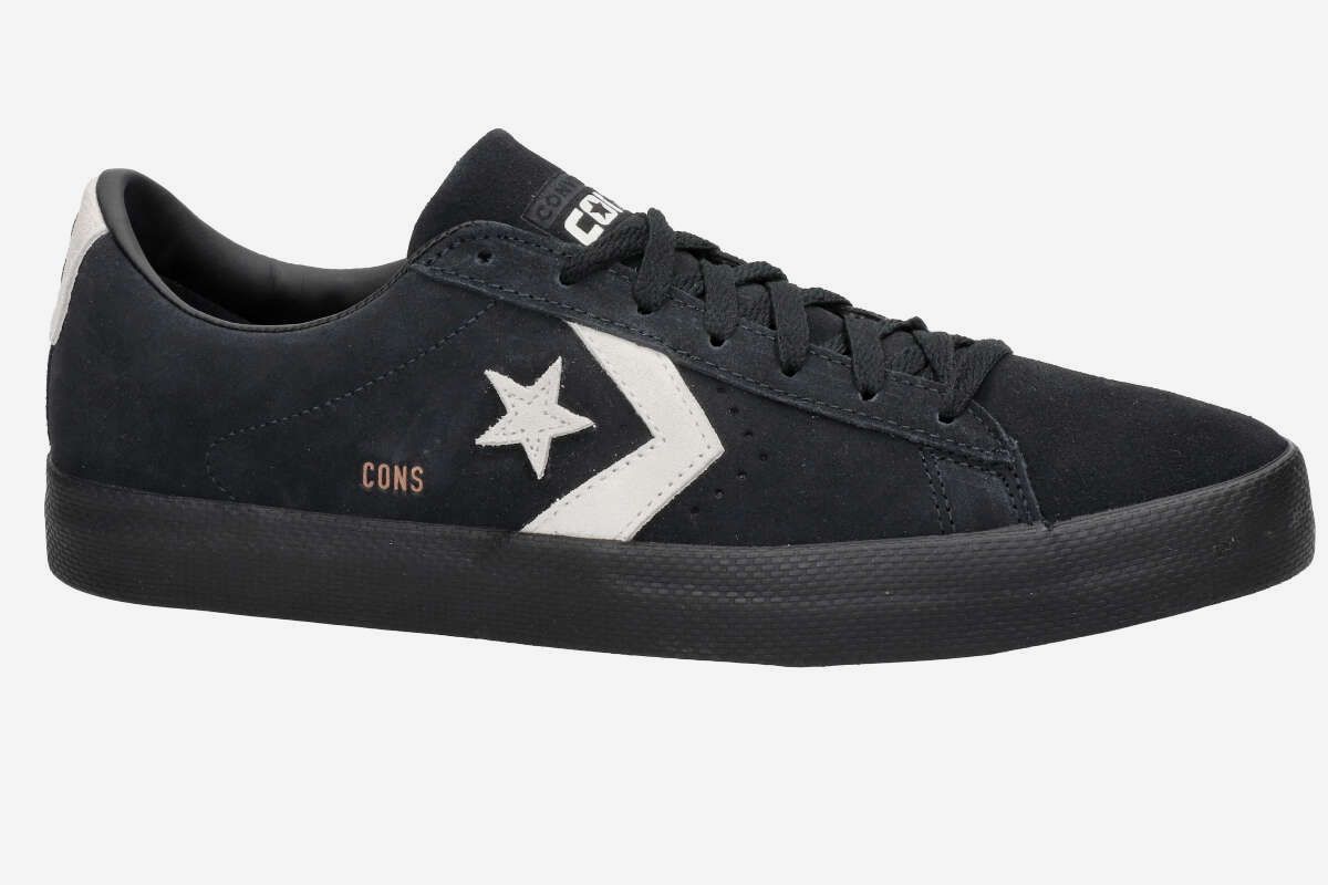 Shop Converse Leather Vulc Shoes egret black) | skatedeluxe