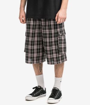Yardsale Shoreline Plaid Shorts (black pink)