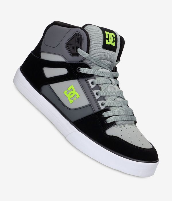 DC Pure High Top WC Shoes (grey black lime)
