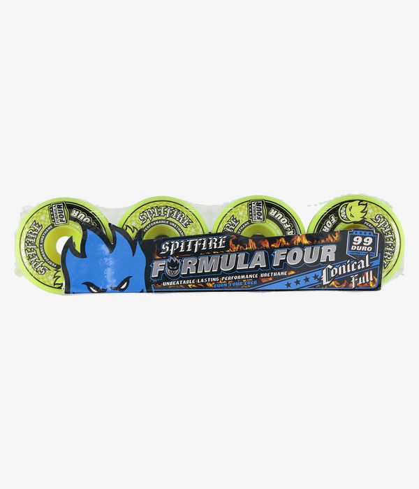 Spitfire Formula Four Conical Full Wheels (neon yellow) 58 mm 99A 4 Pack