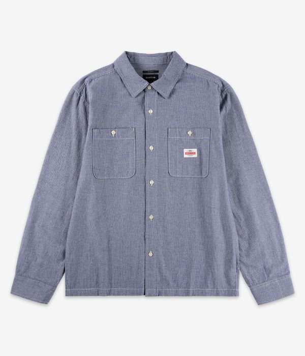 Brixton Trademark Shirt (blue chambray micro stripe)