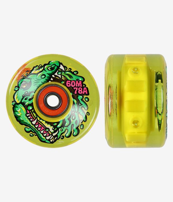 Santa Cruz Gator Swamp Spew Light Ups OG Slime Balls Wheels (yellow) 60 mm 78A 4 Pack