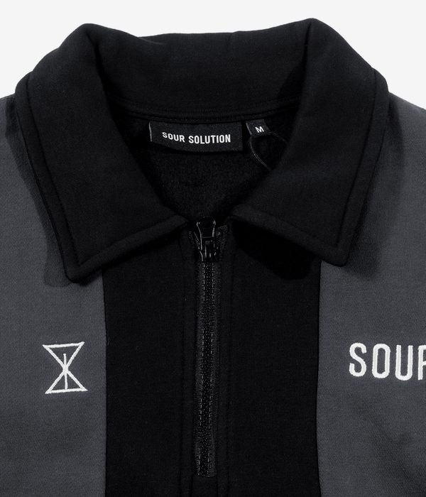 SOUR SOLUTION Collar Quarter Zip Sweatshirt (black grey)