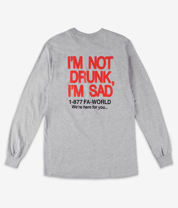 Fucking Awesome Drunk And Sad Longues Manches (heather grey)