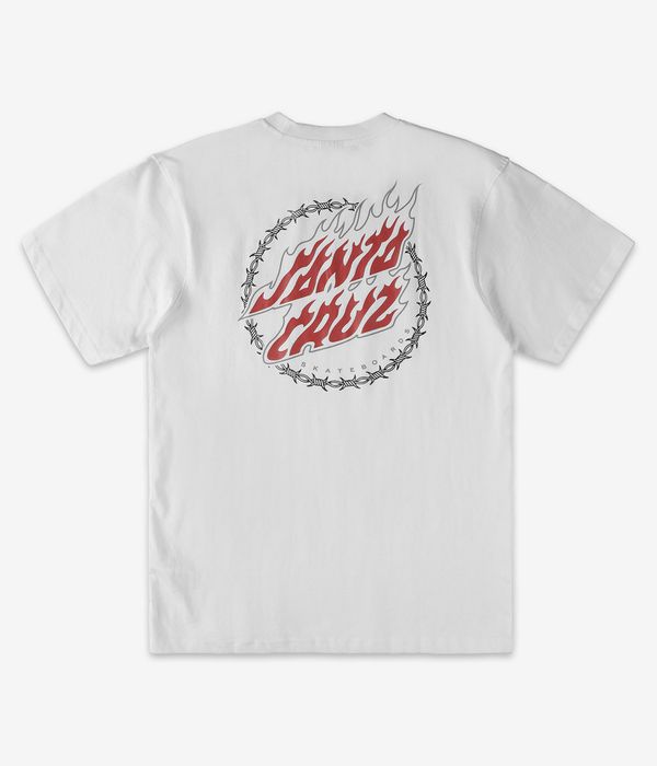 Santa Cruz Wired Flame Dot Chest T-Shirt (white)