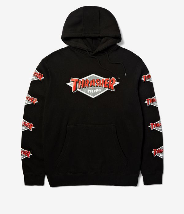 HUF x Thrasher Logo Hoodie (black)