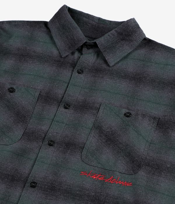 skatedeluxe Script Flanell Organic Shirt (dark green check)