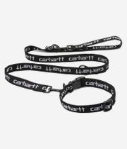 Carhartt WIP Script Dog Leash & Collar Akcesoria. (black white)