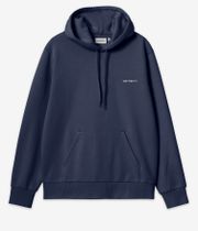 Carhartt WIP Script Embroidery Felpa Hoodie (air force blue white)