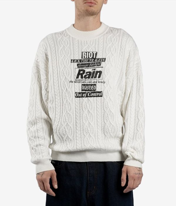 Wasted Paris Rain Cable Sweatshirt (off white)