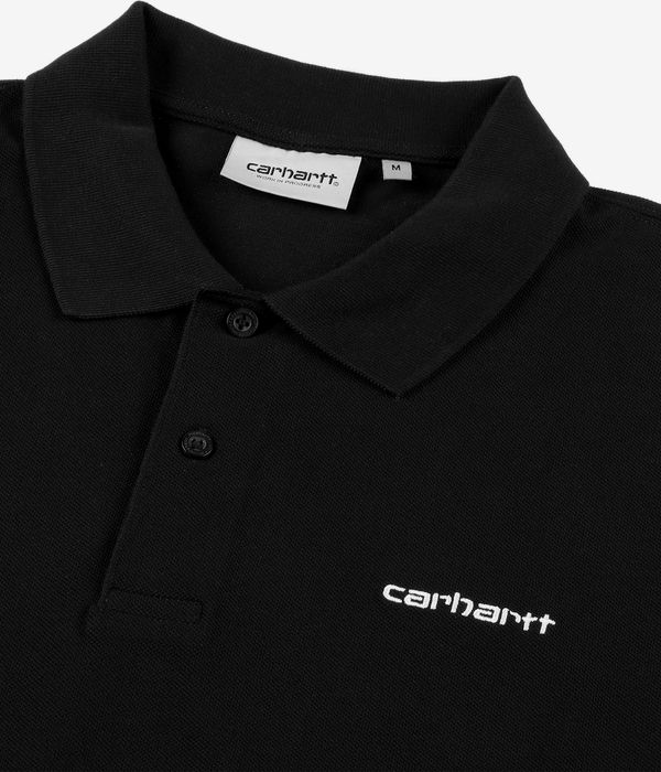 Carhartt WIP Script Garment Wash Polo (black white)