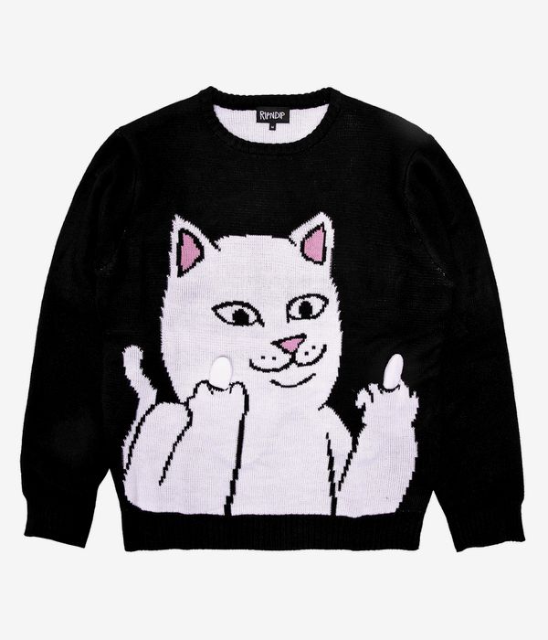 RIPNDIP Lord Nermal Flippy Knitty Sweatshirt (black)