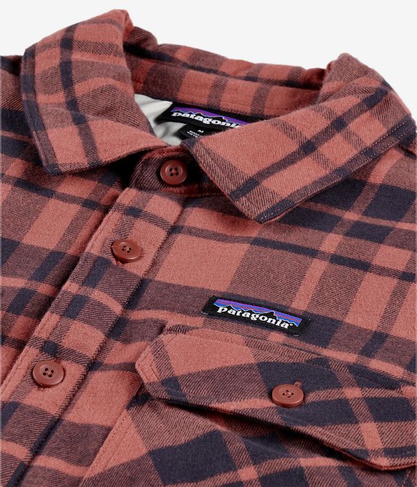 Patagonia Insulated Organic Cotton Fjord Flannel Jas (ice caps burl red)