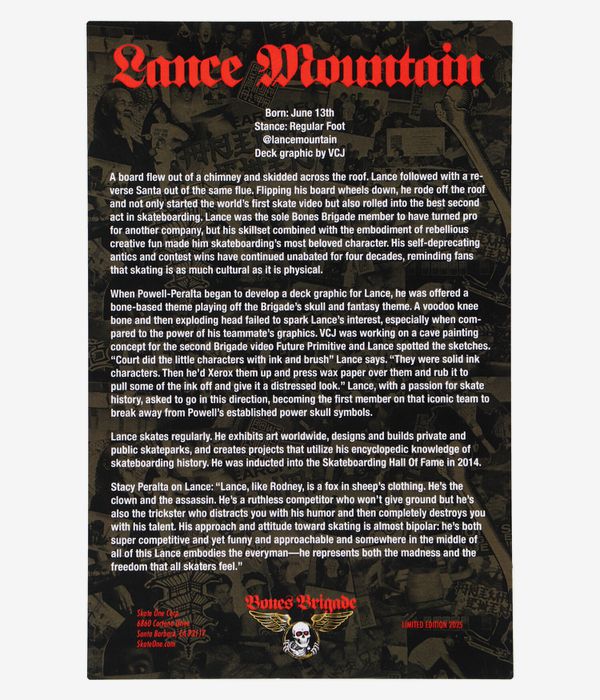 Powell-Peralta Mountain BB S16 Limited Edition 9.9" Skateboard Deck (black gold)