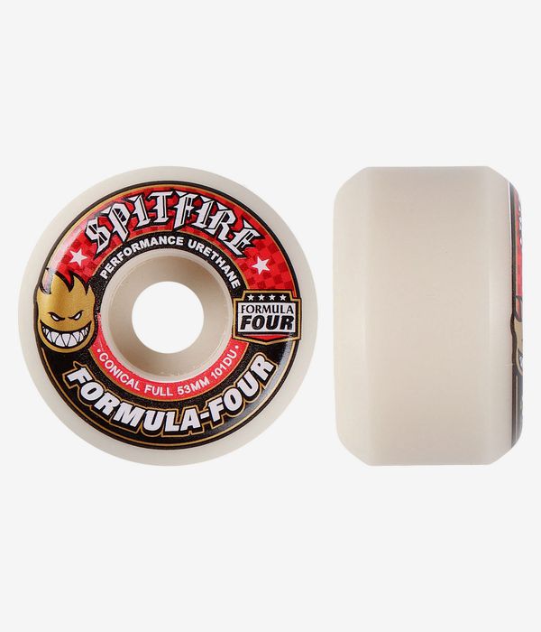 Shop Spitfire Formula Four Conical Full Wheels (white red) 53mm