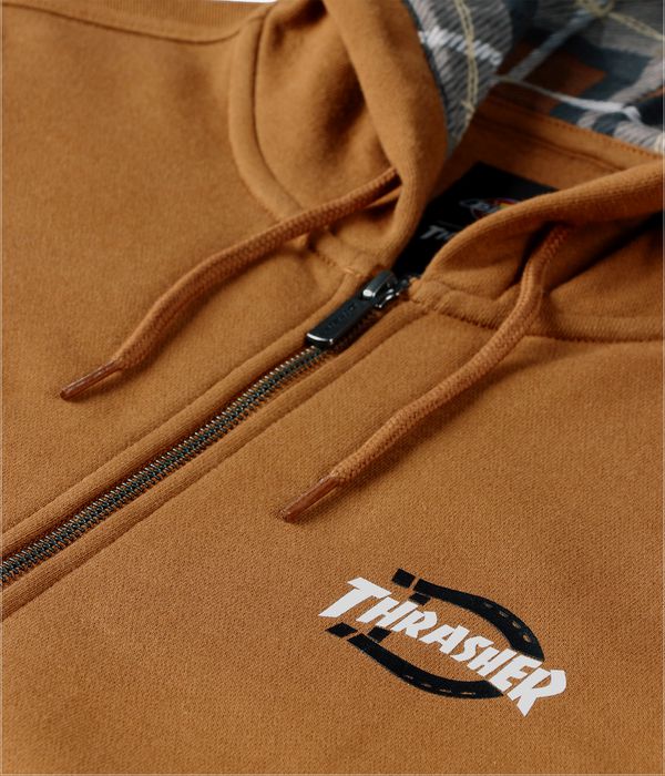 Dickies x Thrasher Through Bluza z Kapturem na Zamek (brown duck)
