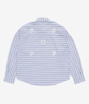 Pop Trading Company Striped Logo Camicia (white blue linen)