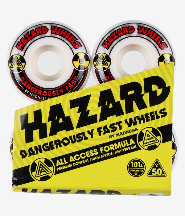 Madness Hazard Alarm Conical Rouedas (white red) 50mm 101A Pack de 4