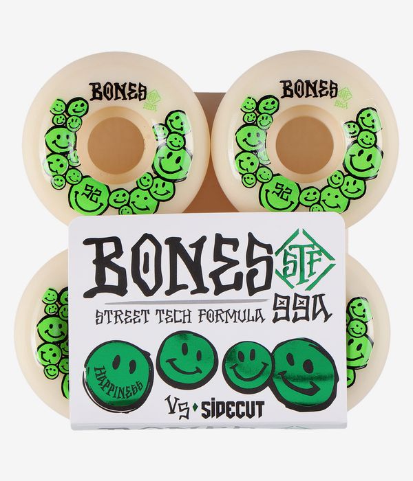Bones STF Happiness V5 Rouedas (white green) 52mm 99A Pack de 4