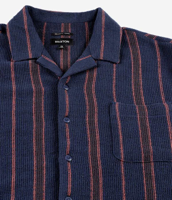 Brixton Bunker Waffle Stripe Shirt (washed navy)