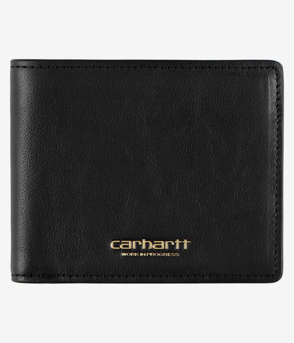 Carhartt WIP Vegas Billfold Leather Cartera (black gold)