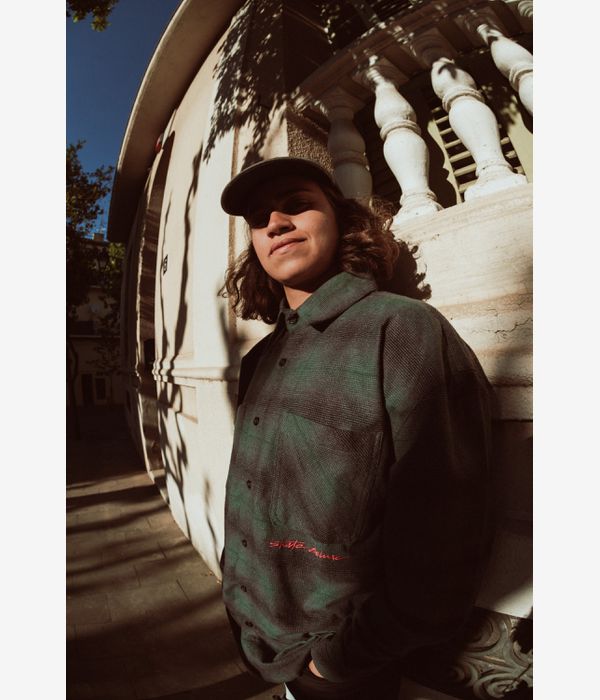 skatedeluxe Script Flanell Organic Shirt (dark green check)